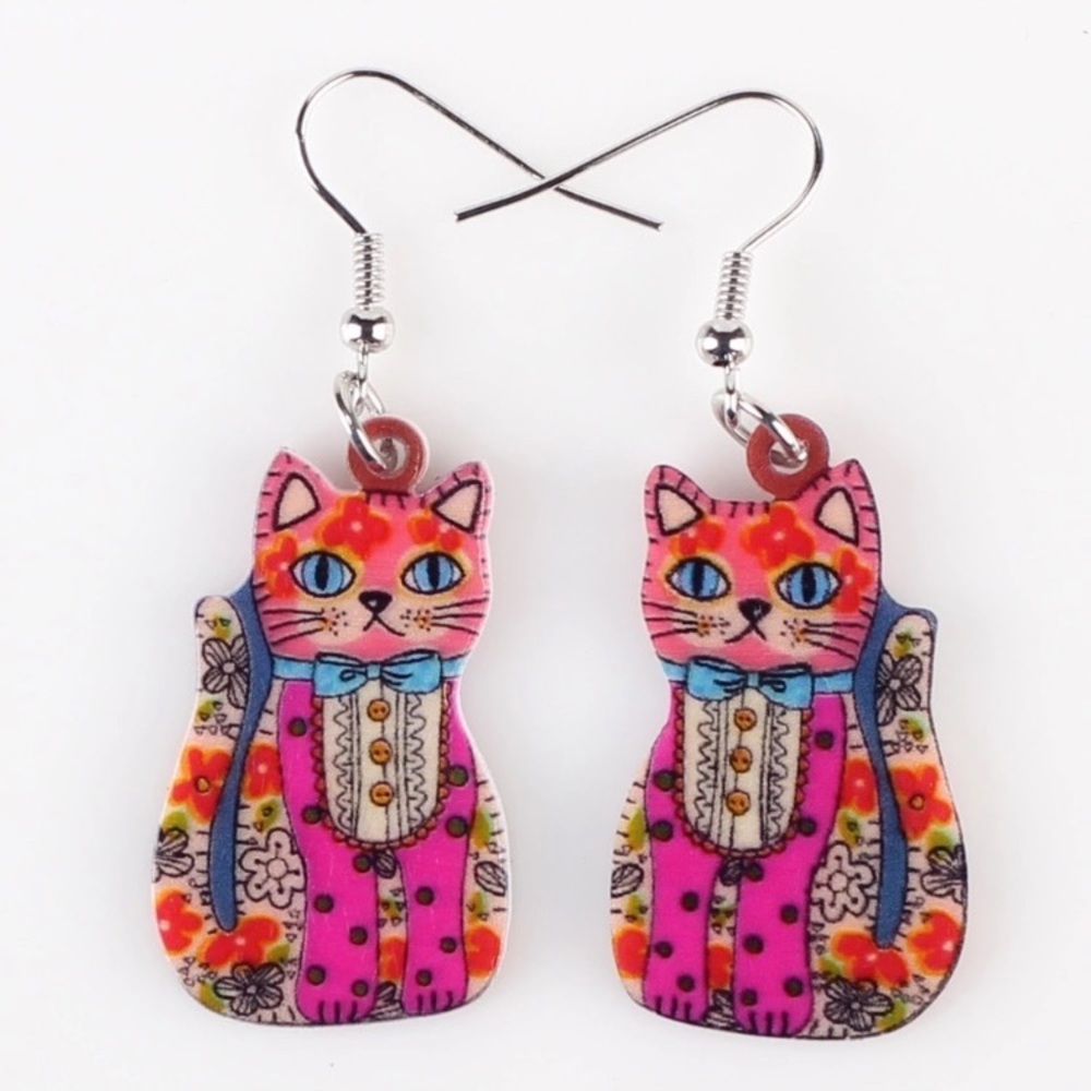 💕😸Colorful Cat Earrings